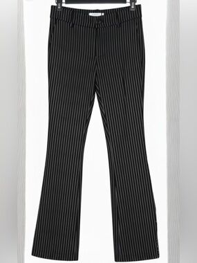 Betabrand Yoga Dress Pants Petite Small Black Pinstripe Pull On Flare Work